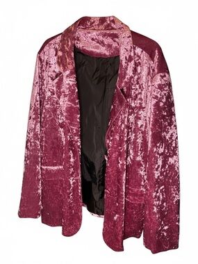 SHEIN Crushed Velvet Blazer in Dusty Rose